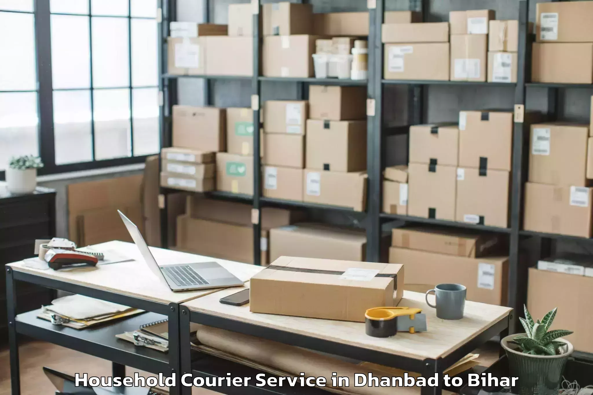 Trusted Dhanbad to Chanpatia Household Courier